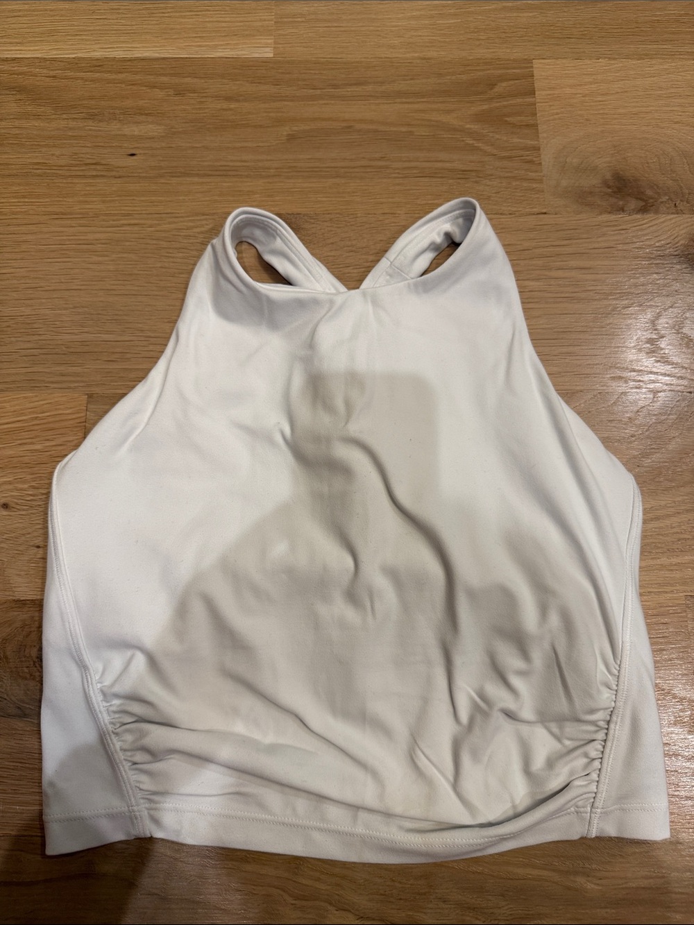 Athleta White High Neck Sports Crop Top